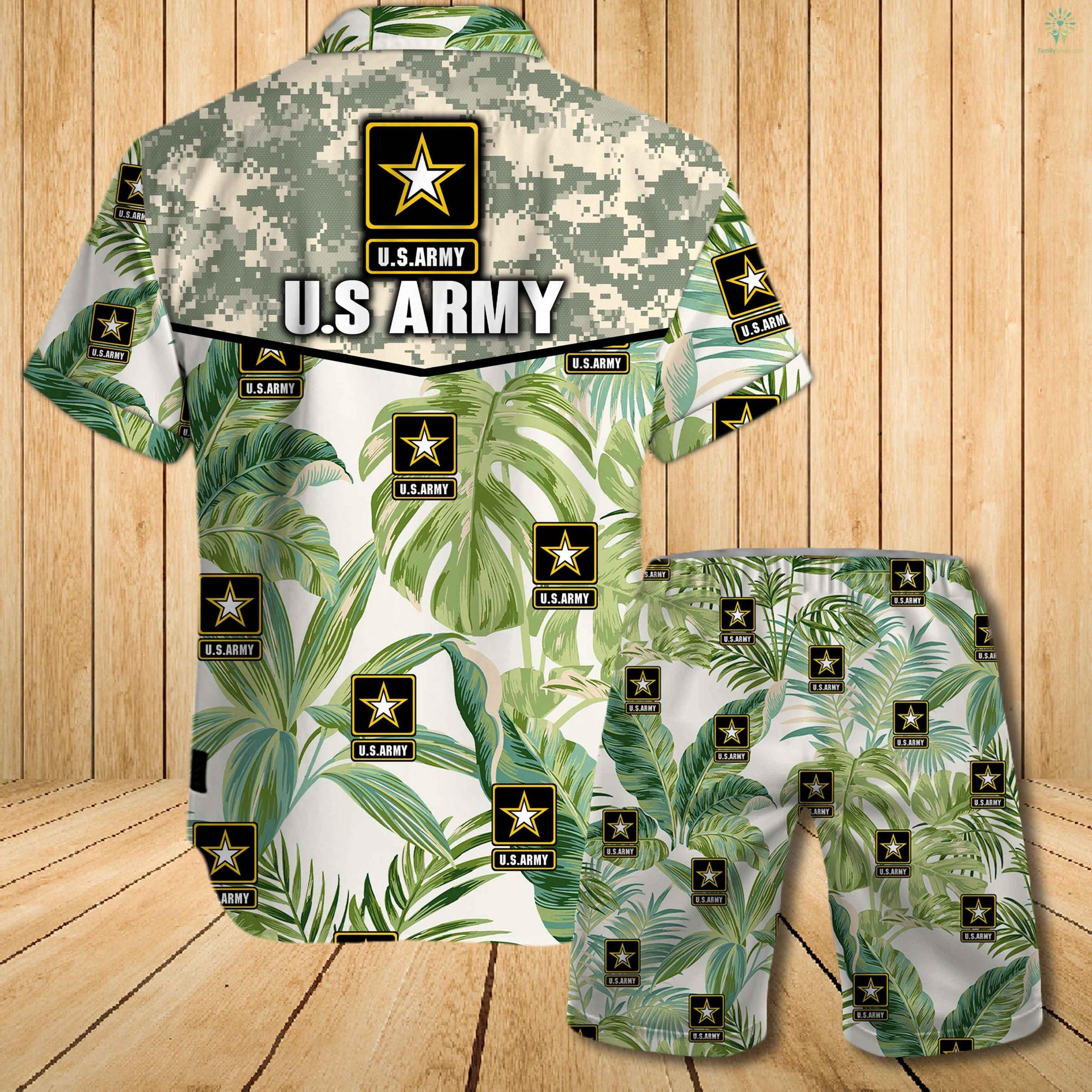 US army all over printed hawaiian shirt