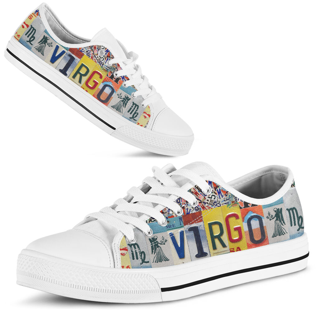 Virgo license plates low top shoes