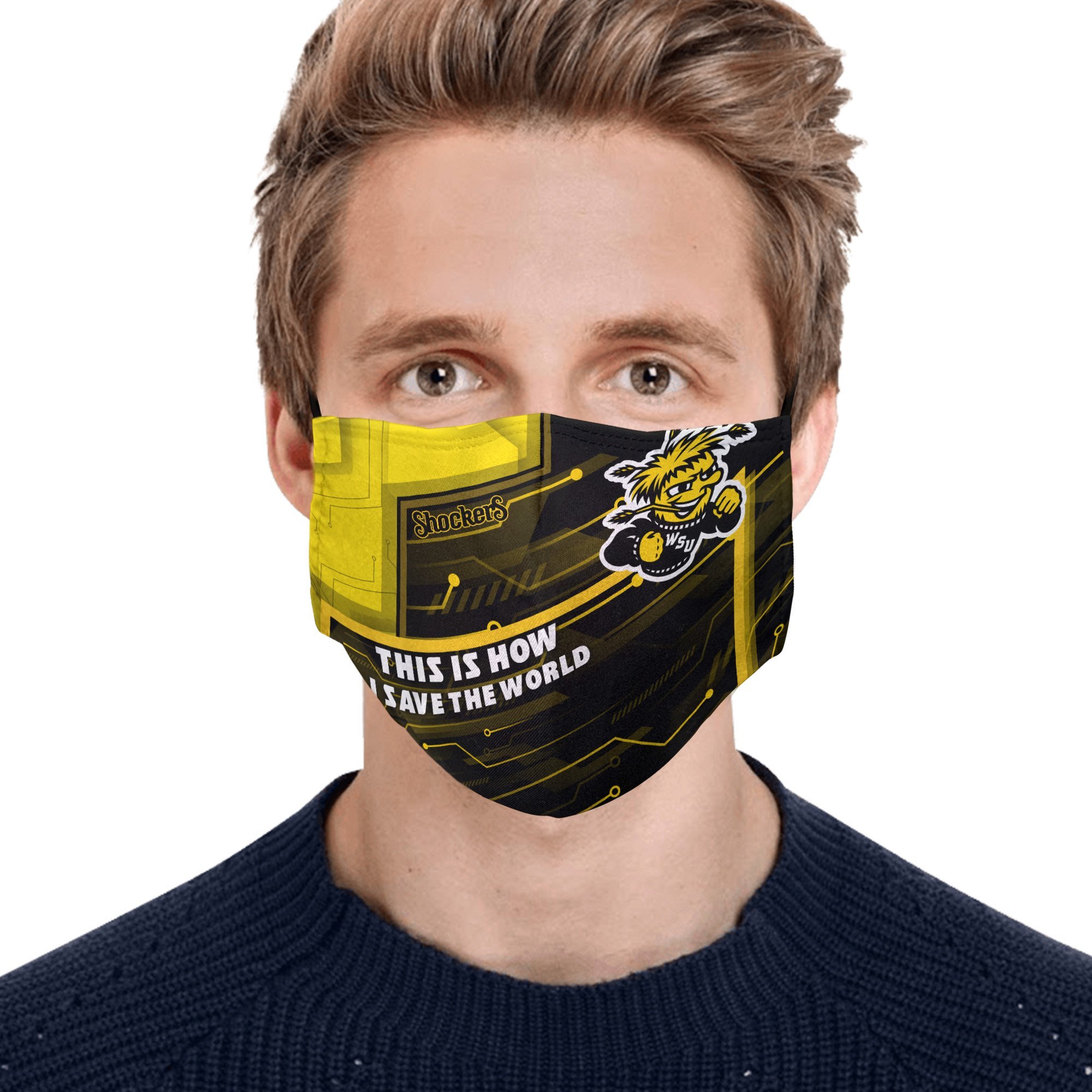 Wichita State Shockers This Is How I Save The World Face Mask