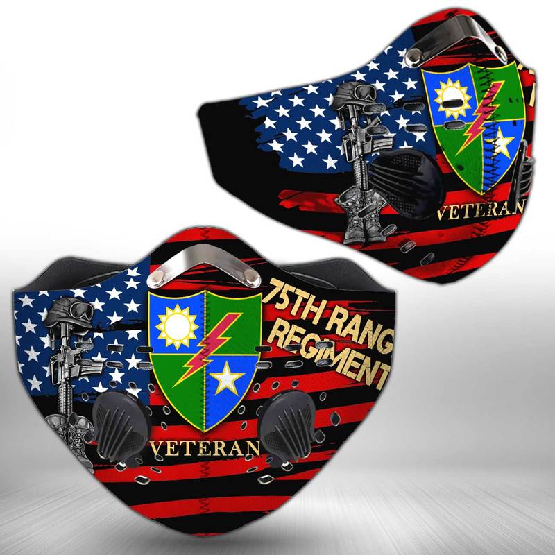 75th ranger regiment veteran american flag anti pollution face mask