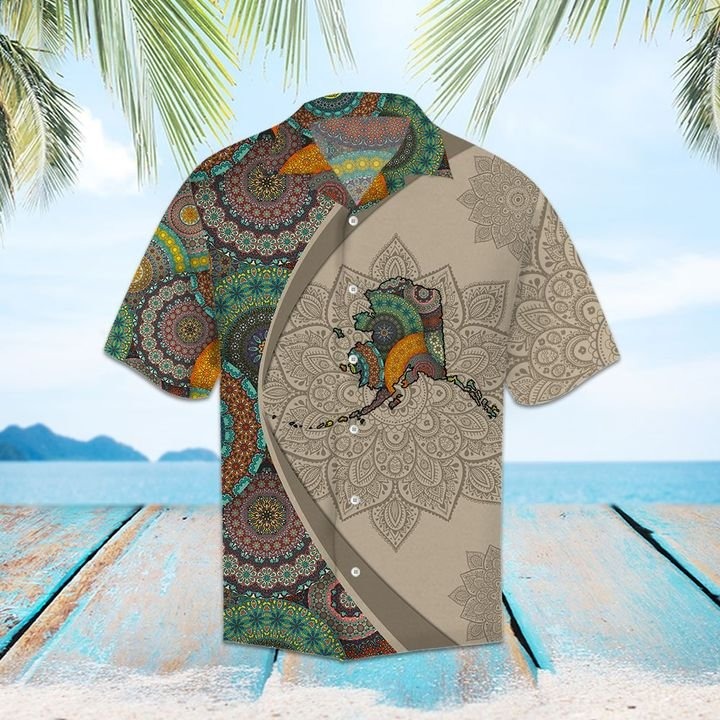 Alaska mandala hawaiian shirt - detail