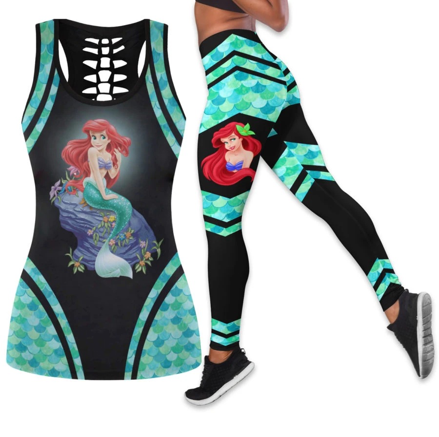 Ariel the little mermaid hollow tank top and legging