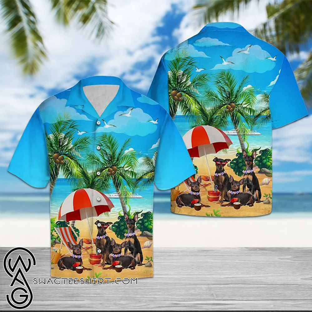 Beach hawaii miniature pinscher hawaiian shirt