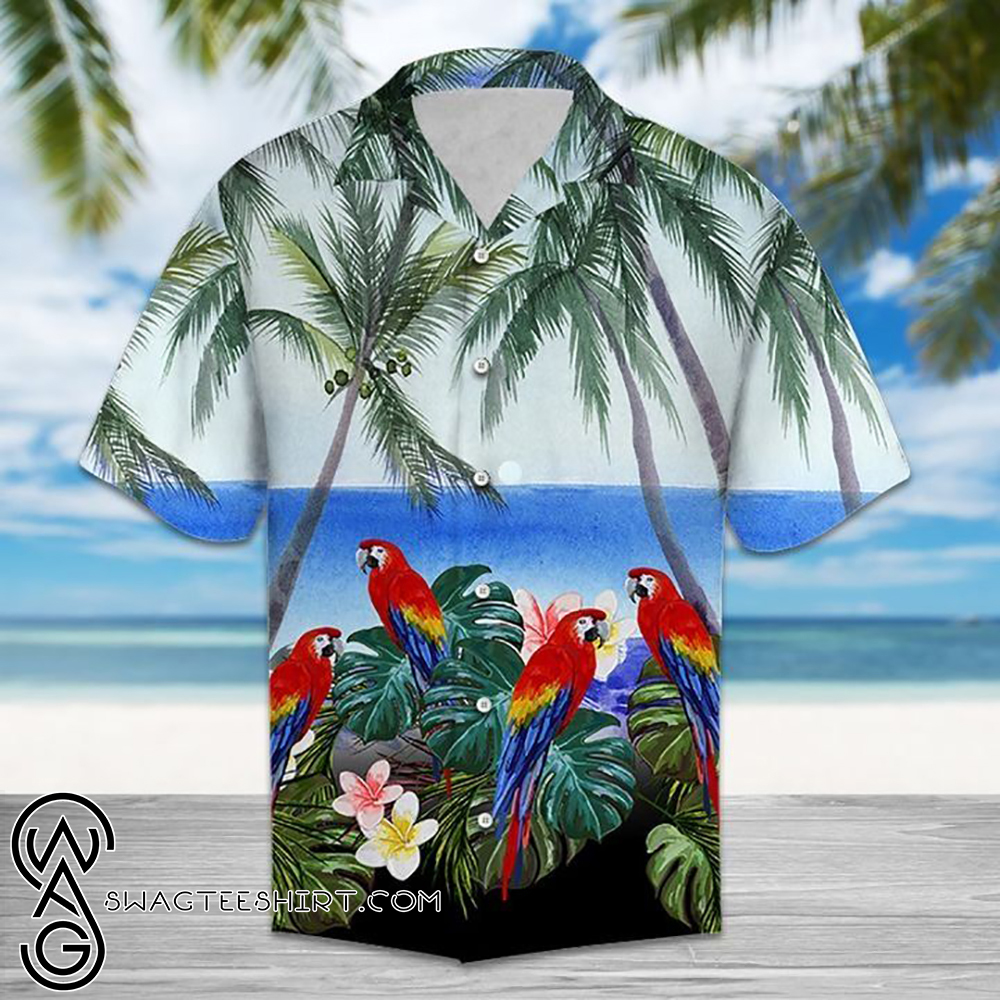 Beach hawaii parrot hawaiian shirt