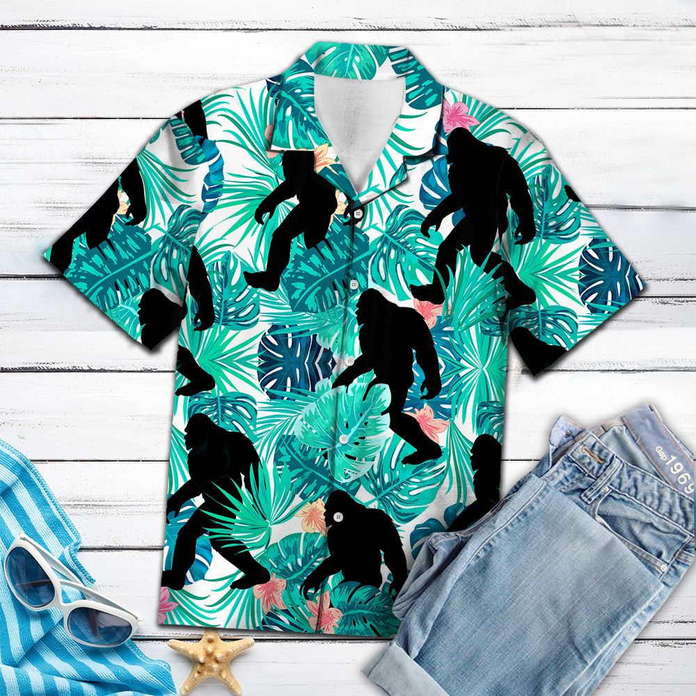 Bigfoot Tropical Flowers Hawaiian shirt