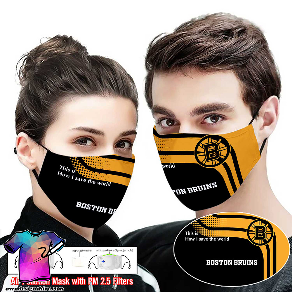 Boston bruins this is how i save the world full printing face mask