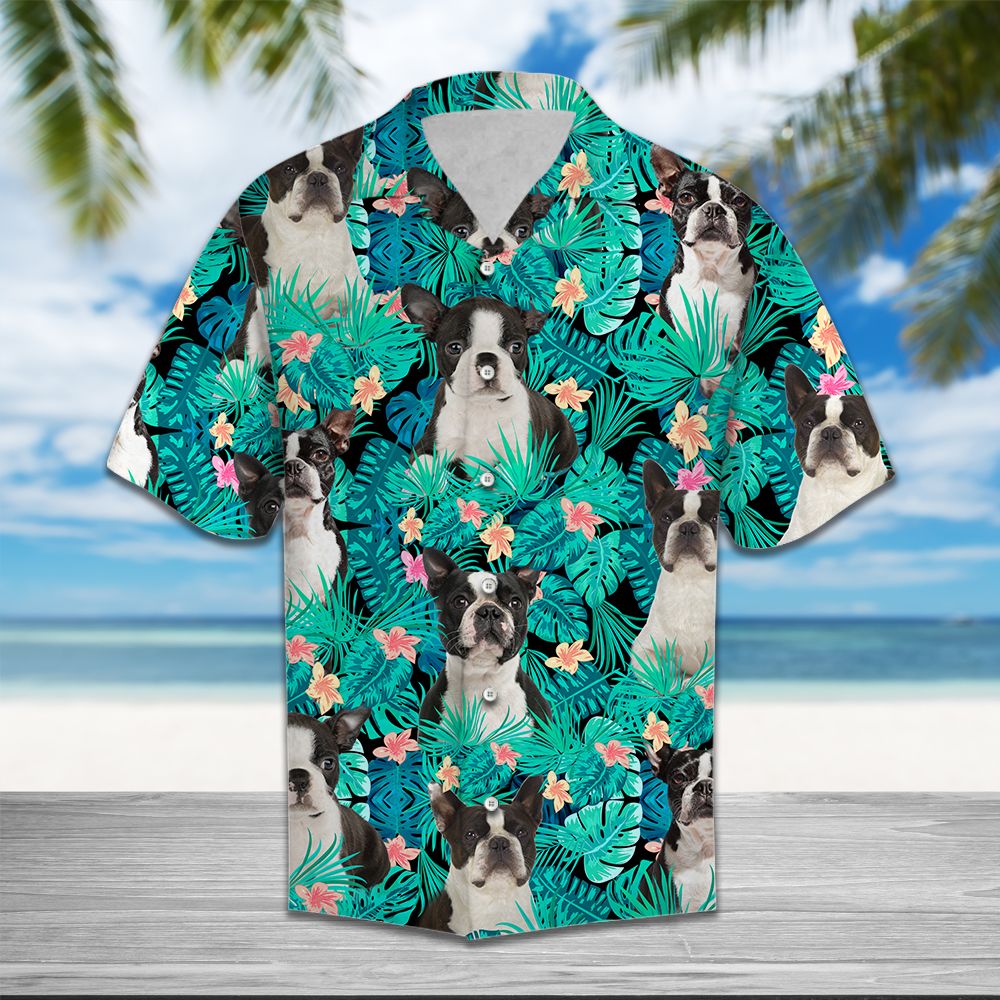 Boston terrier tropical hawaii shirt - pic 1