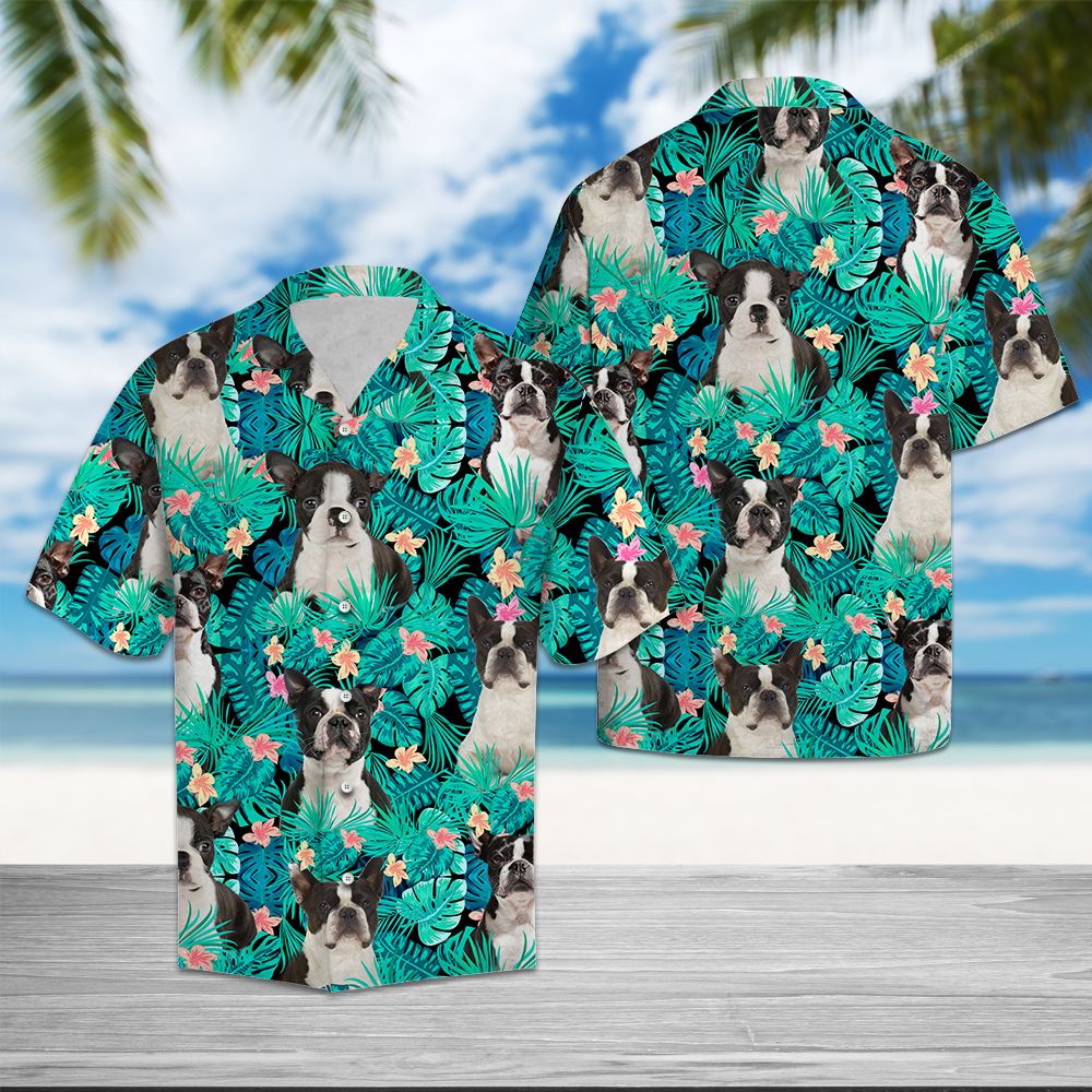 Boston terrier tropical hawaii shirt - pic 2