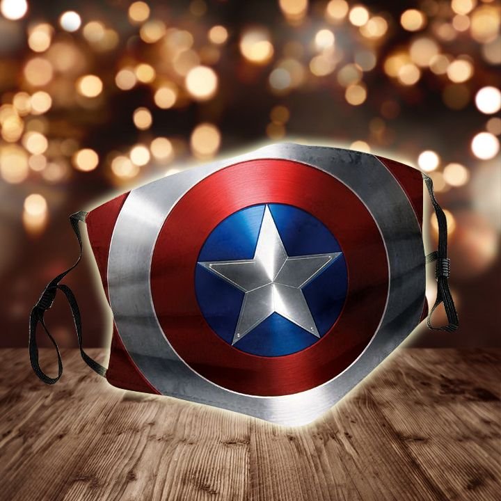Captain america shield all over printed face mask