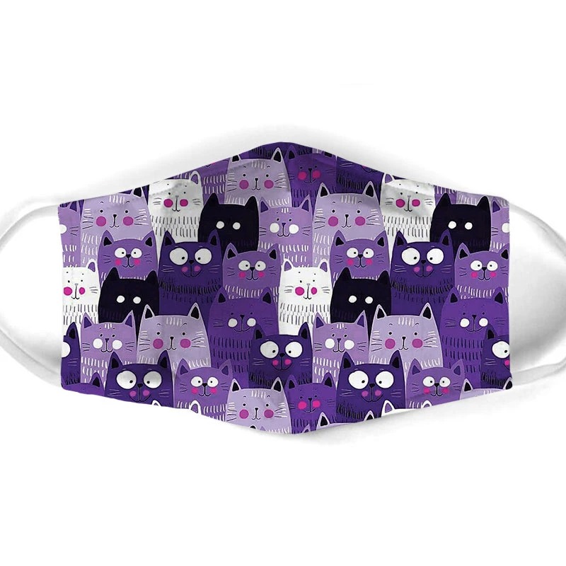 Cat all over prints cloth mask detail