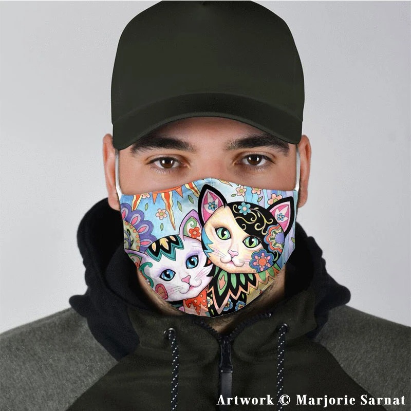 Cat all over prints face mask 1