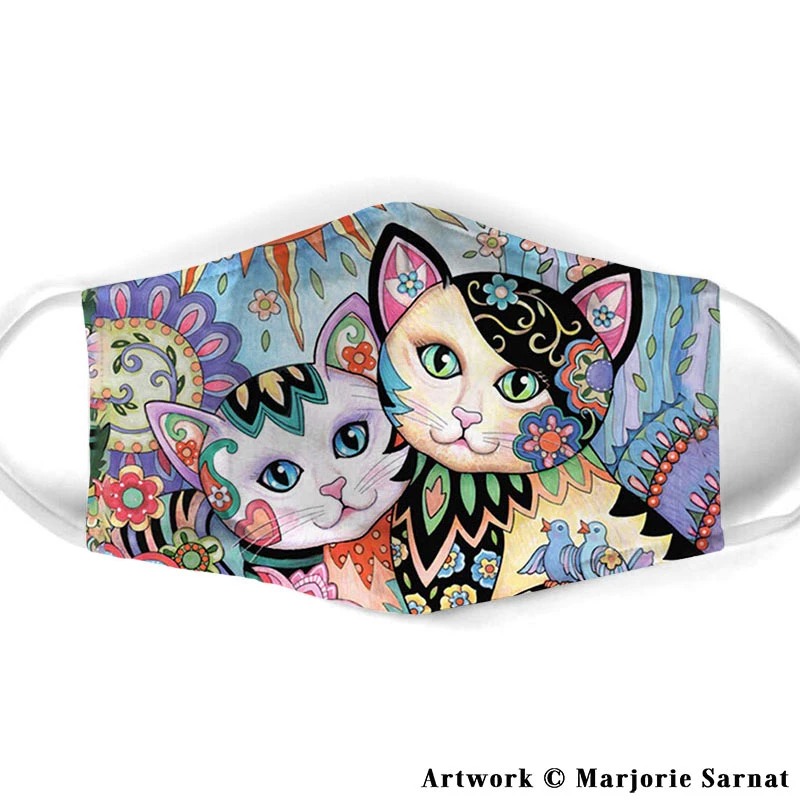 Cat all over prints face mask 2