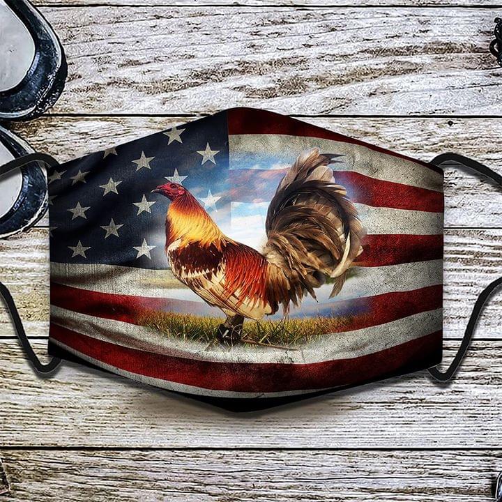 Chicken american flag cloth face mask
