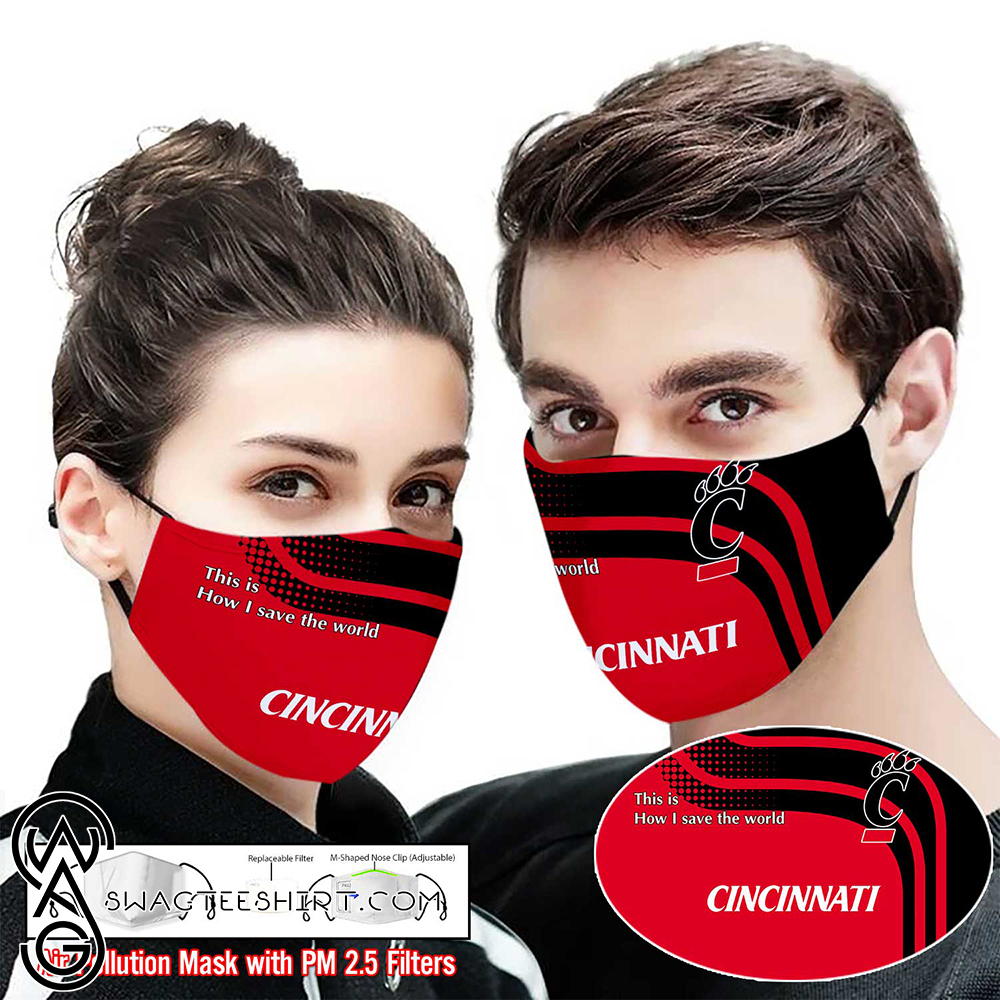 Cincinnati bearcats this is how i save the world face mask – maria