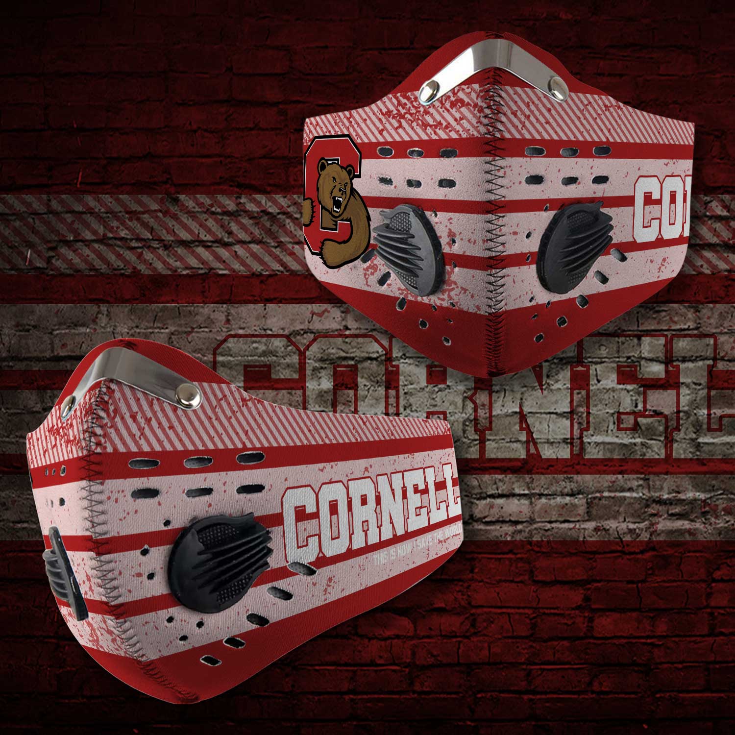Cornell big red football this is how i save the world face mask