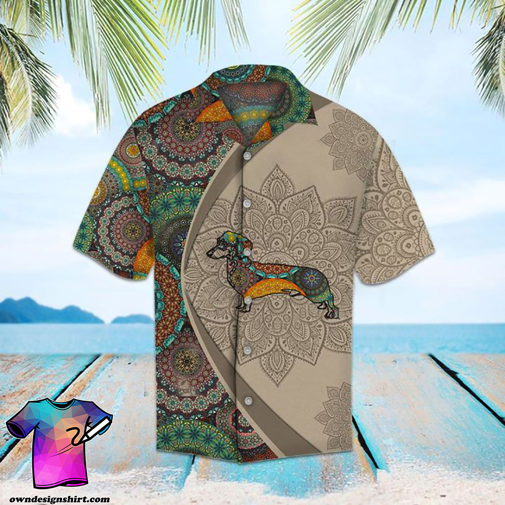 Dachshund mandala hawaiian shirt