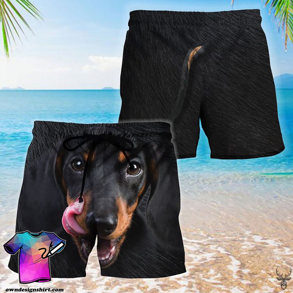 Daschund dog hawaiian shorts