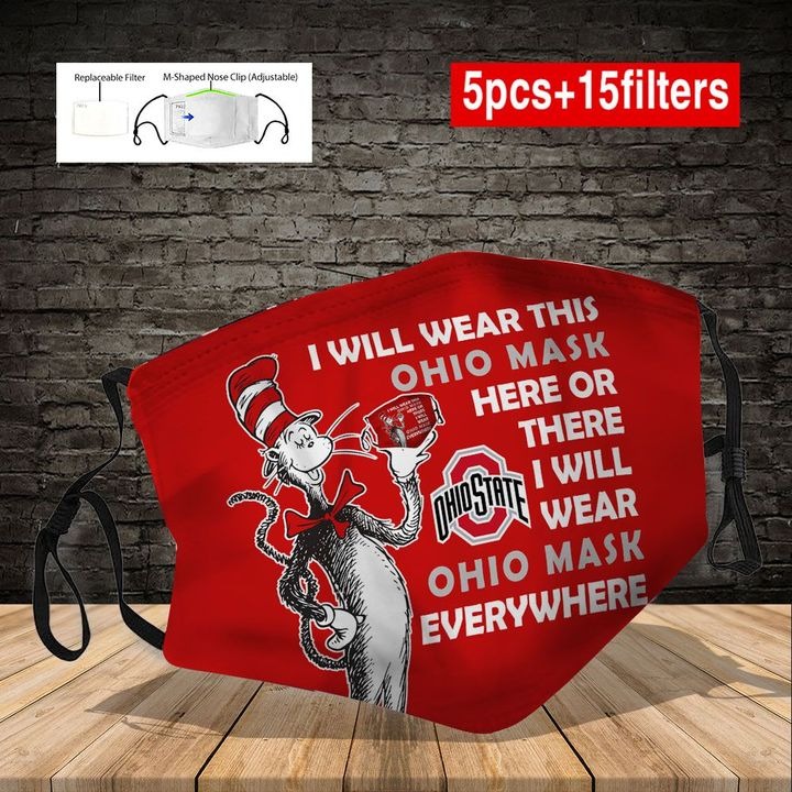Dr seuss i will wear this ohio mask here or there face mask