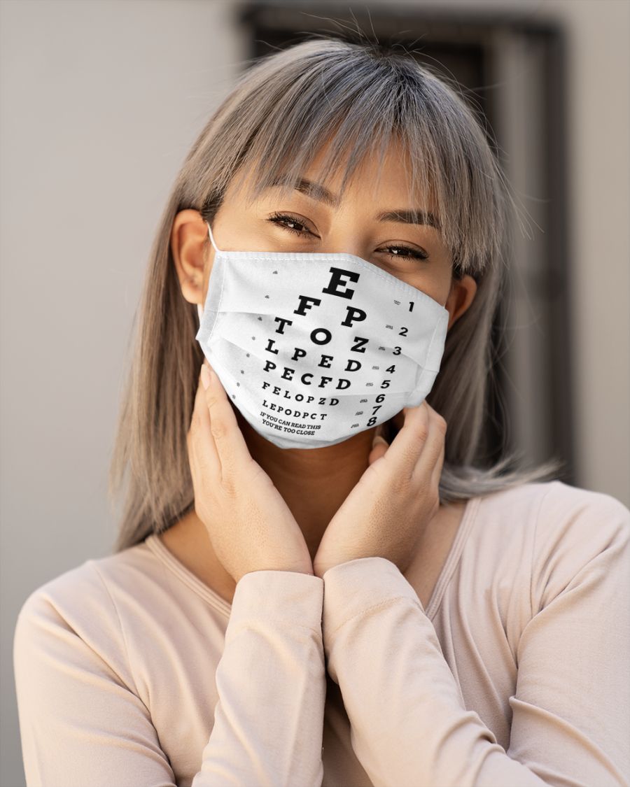 Eye Chart Visual Acuity Test face mask 2