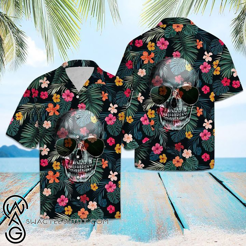 Floral skull tropical hawaiian shirt – Maria