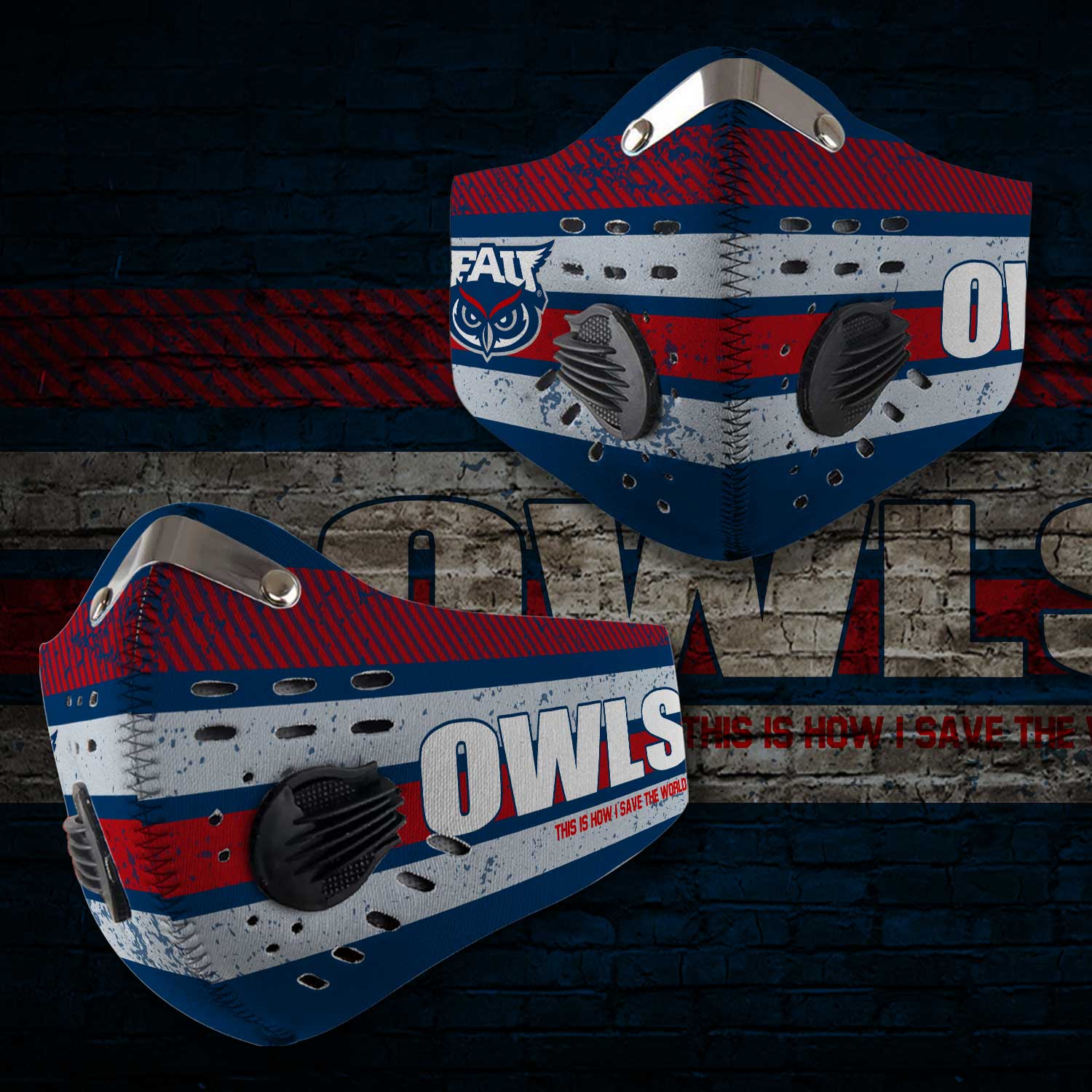 Florida atlantic owls this is how i save the world face mask