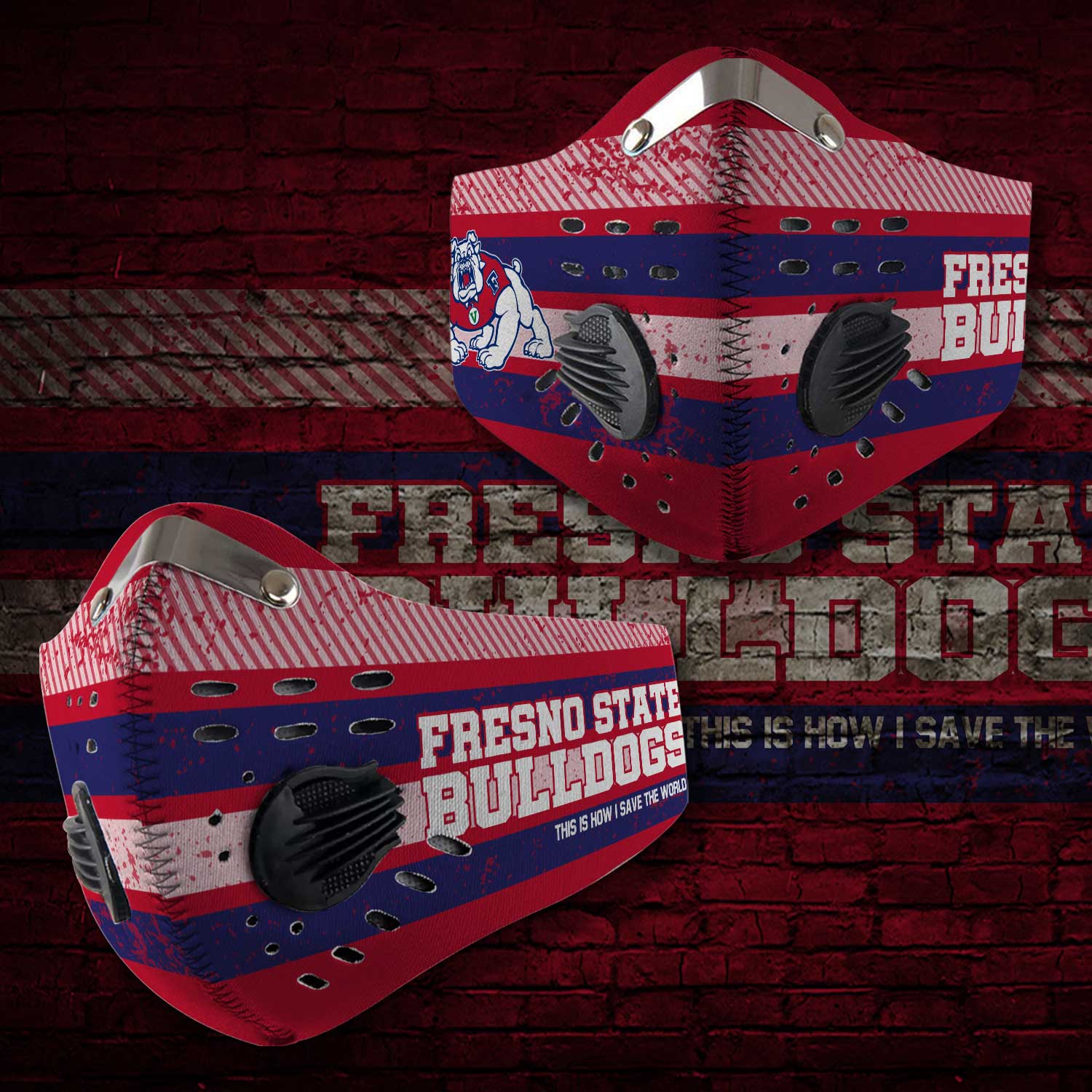 Fresno state bulldogs football this is how i save the world face mask