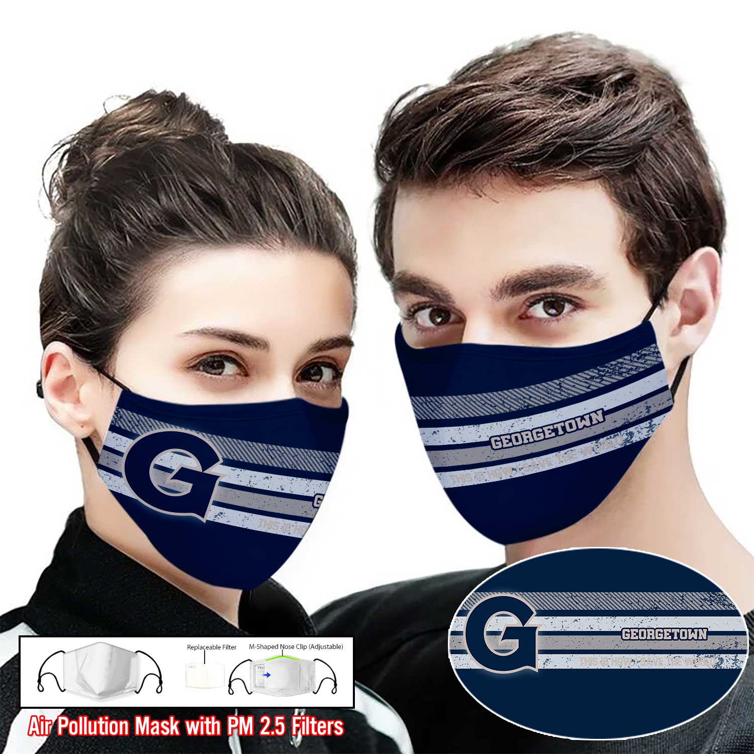 Georgetown hoyas this is how i save the world full printing face mask
