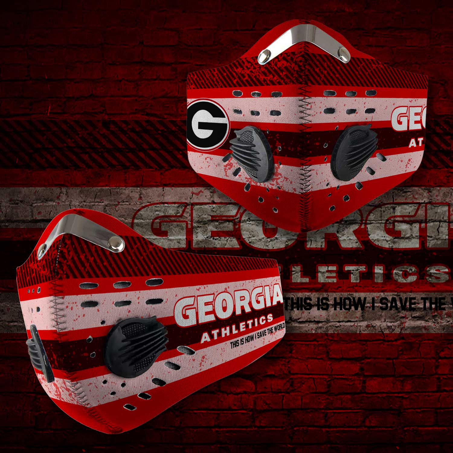 Georgia bulldogs football this is how i save the world carbon filter face mask