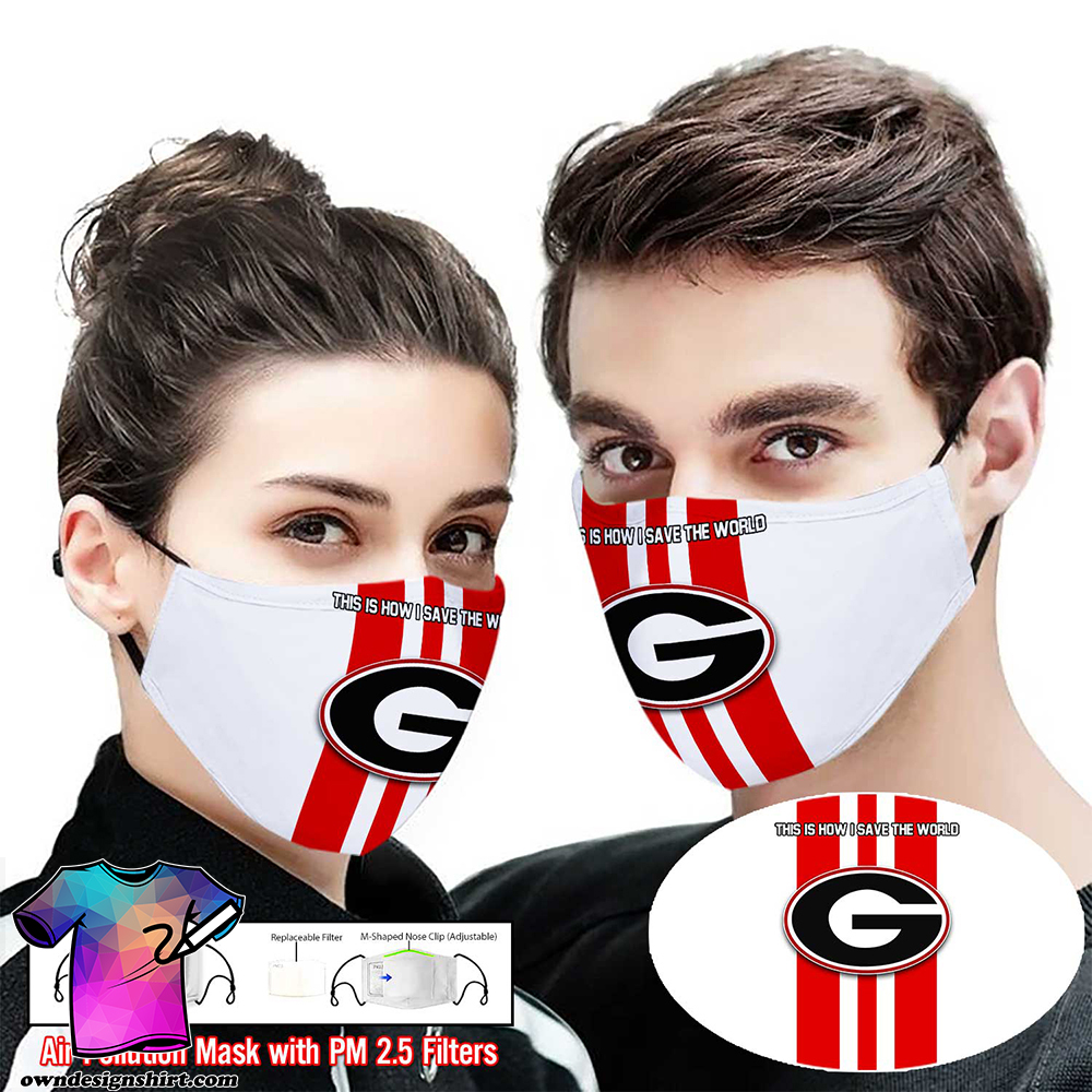 Georgia bulldogs football this is how i save the world face mask