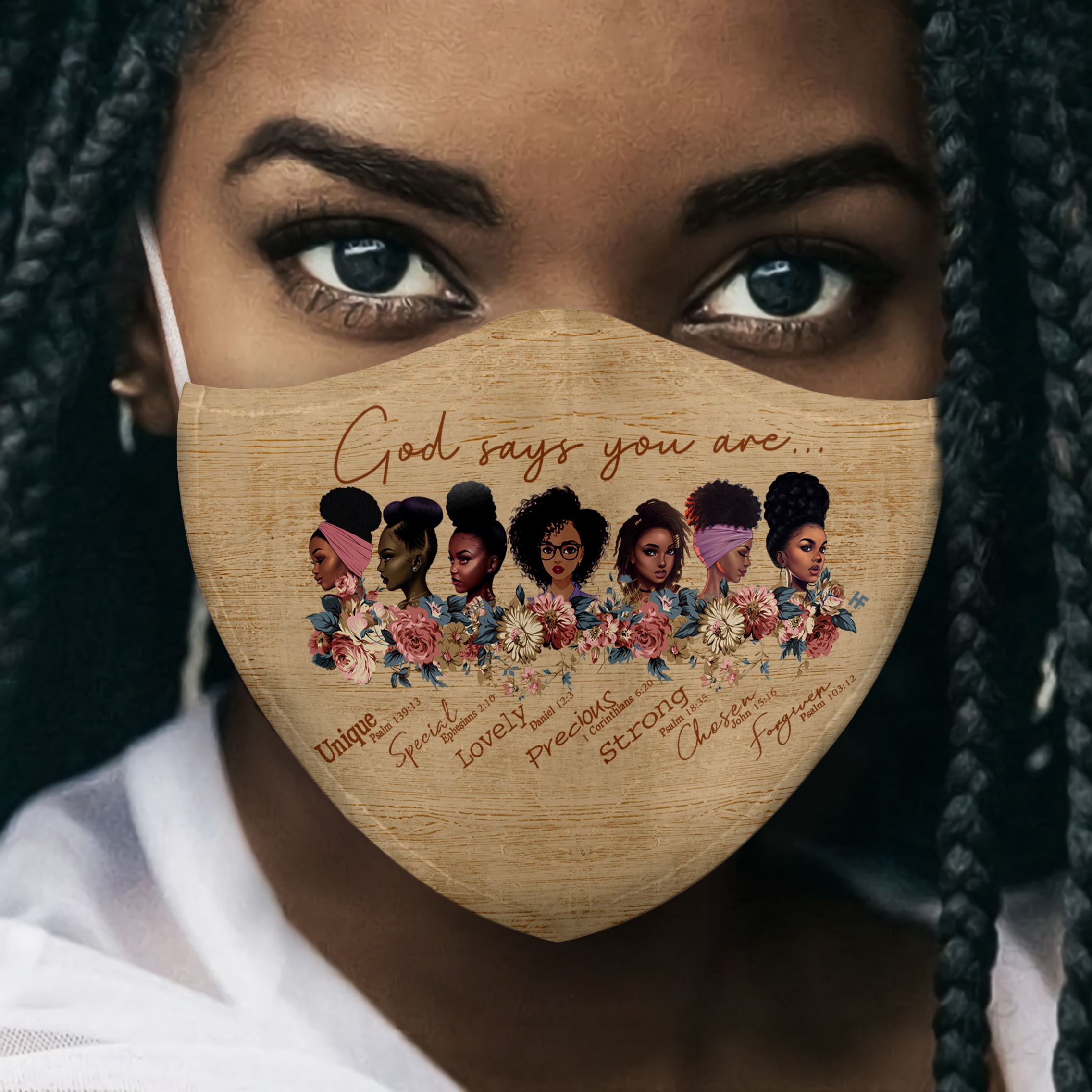 God says you are black women face mask