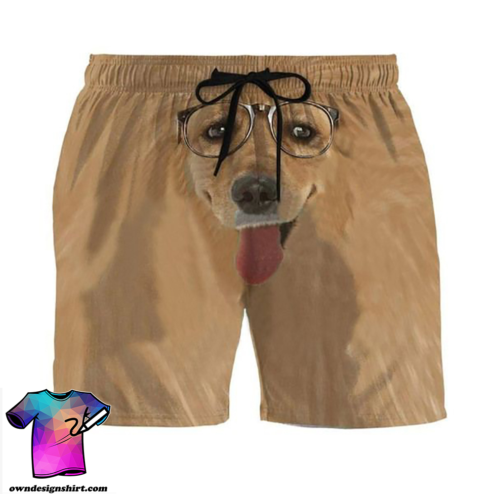 Golden retriever dog hawaiian shorts