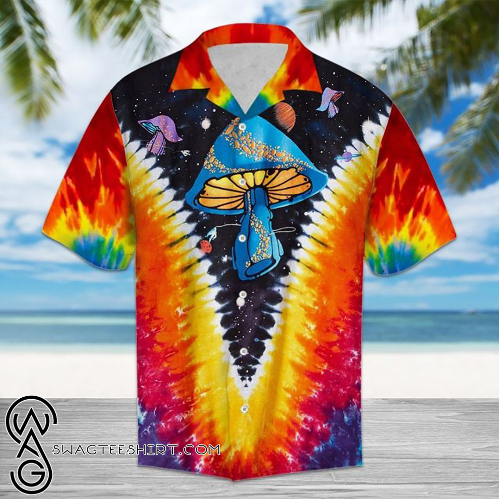 Hippie mushroom tie dye hawaiian shirt – Maria