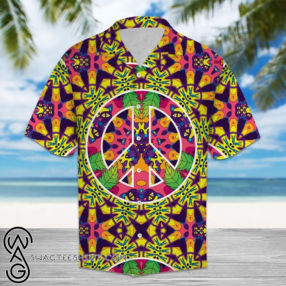 Hippie peace symbol hawaiian shirt – Maria