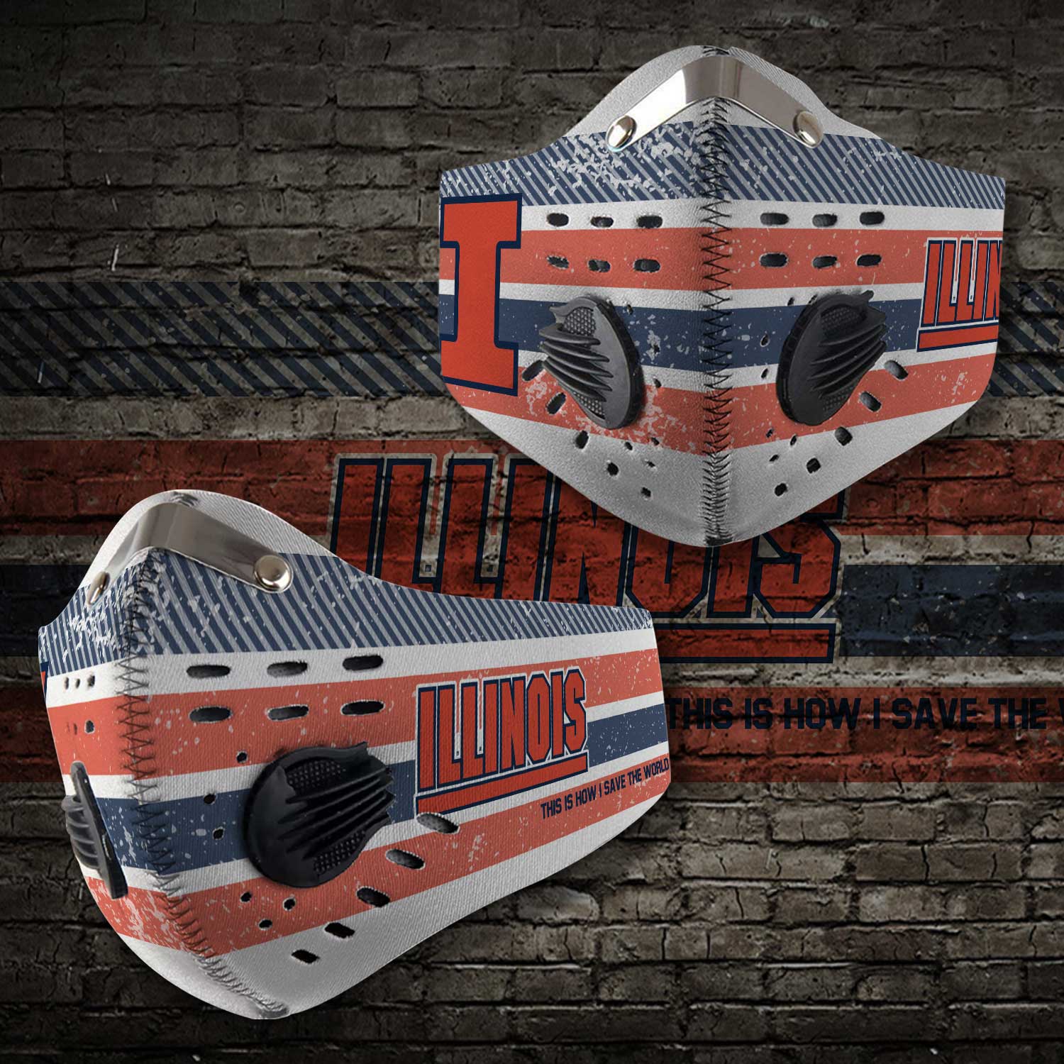 Illinois fighting illini football this is how i save the world face mask