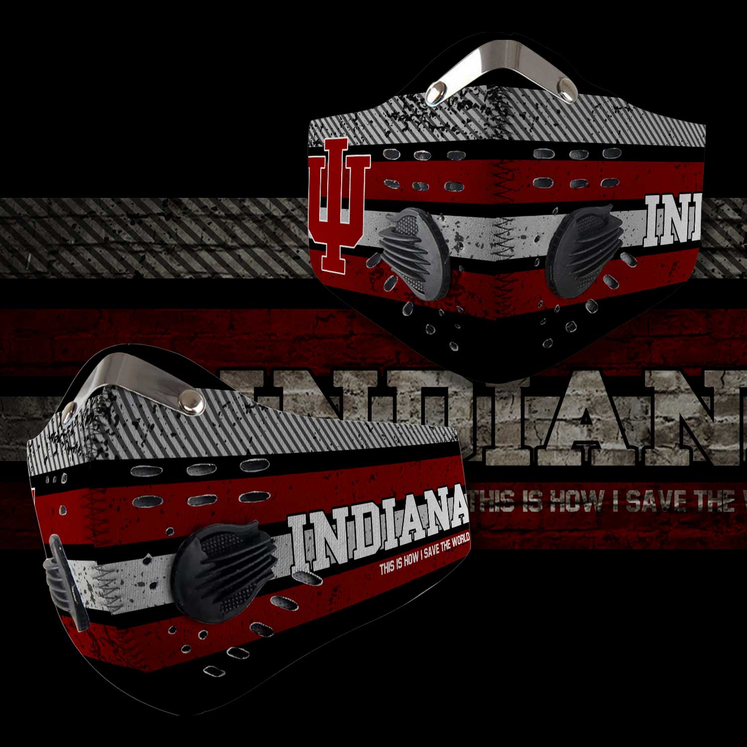 Indiana hoosiers this is how i save the world carbon filter face mask