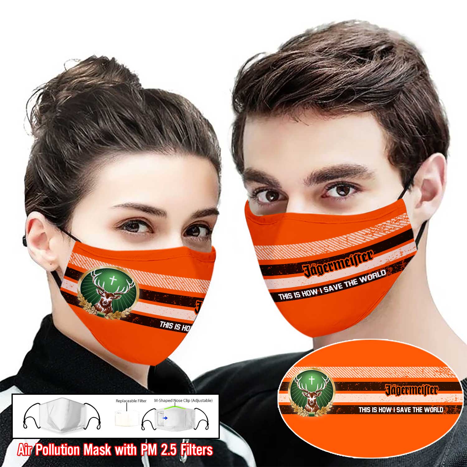 Jagermeister this is how i save the world full printing face mask