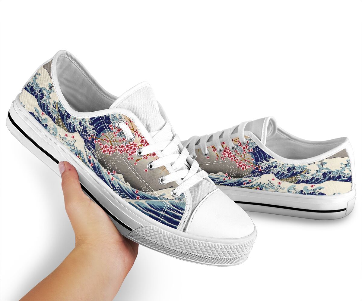 Japanese great wave off kanagawa low top shoes - pic 3