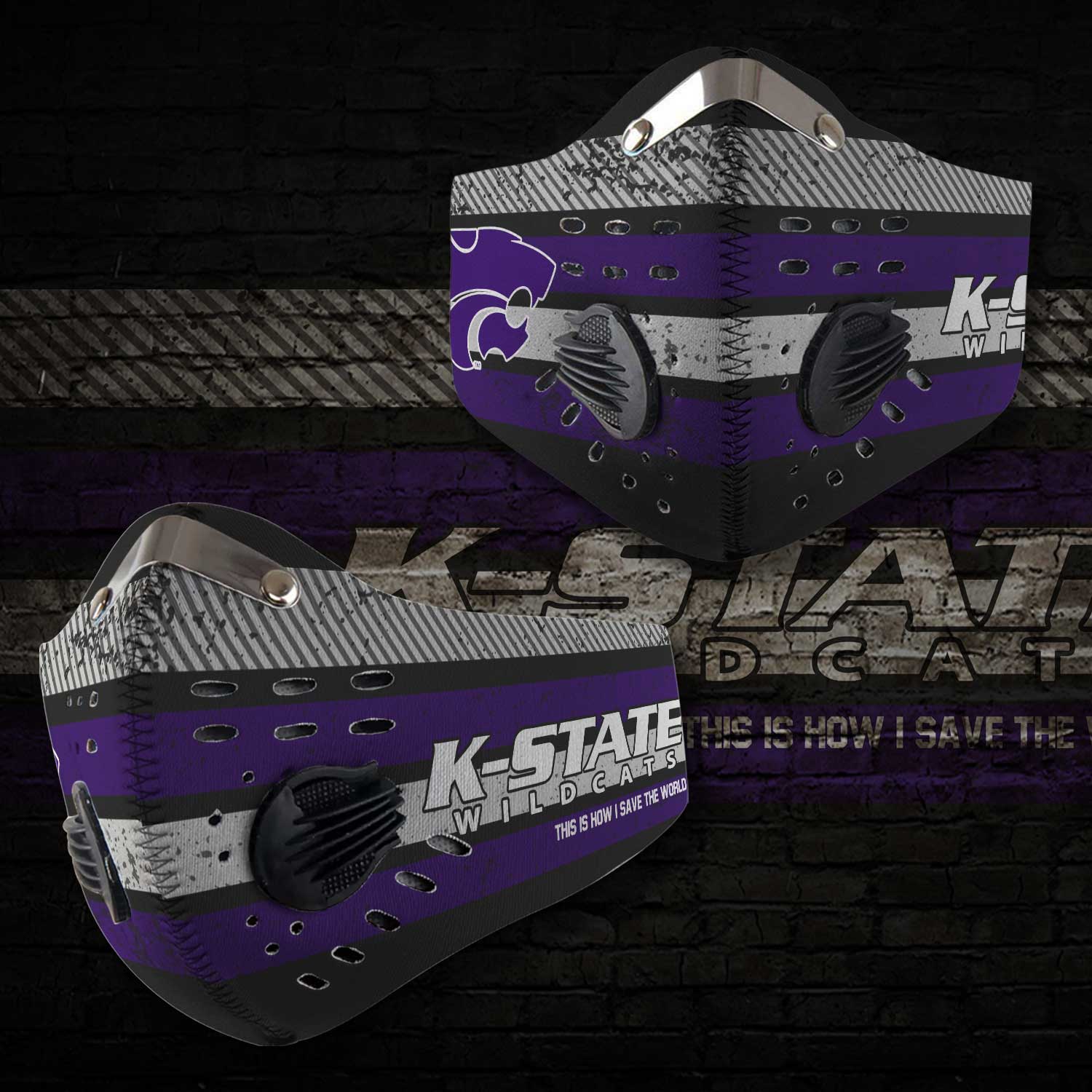 Kansas state wildcats football this is how i save the world face mask