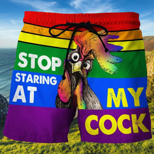LGBT Stop staring at my cock beach short.