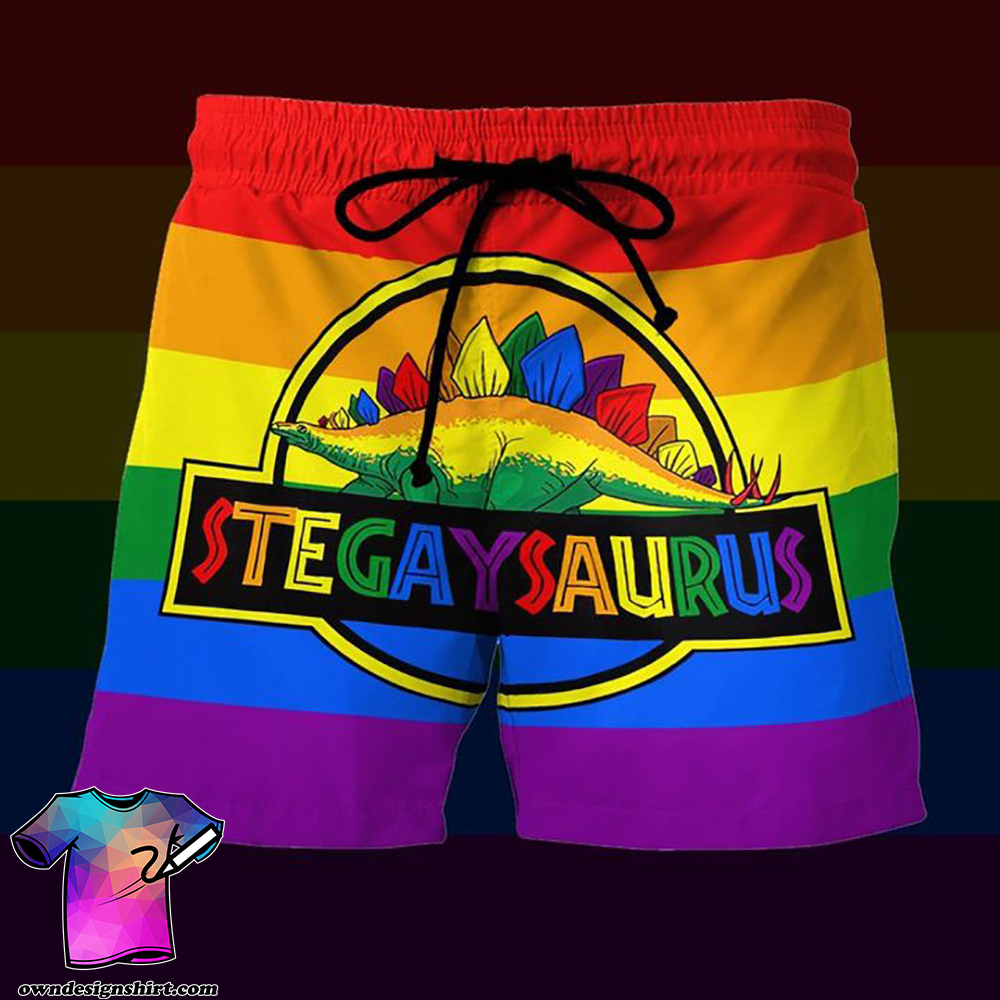 LGBT dinosaur hawaiian shorts