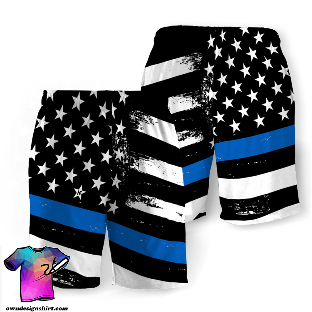 Law enforcement american flag hawaiian shorts