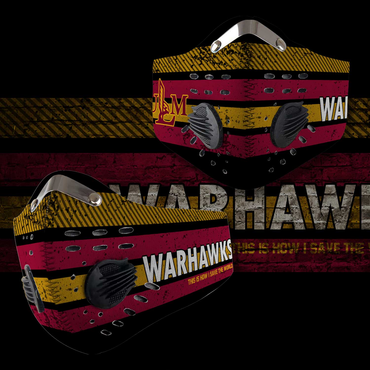 Louisiana monroe warhawks this is how i save the world face mask
