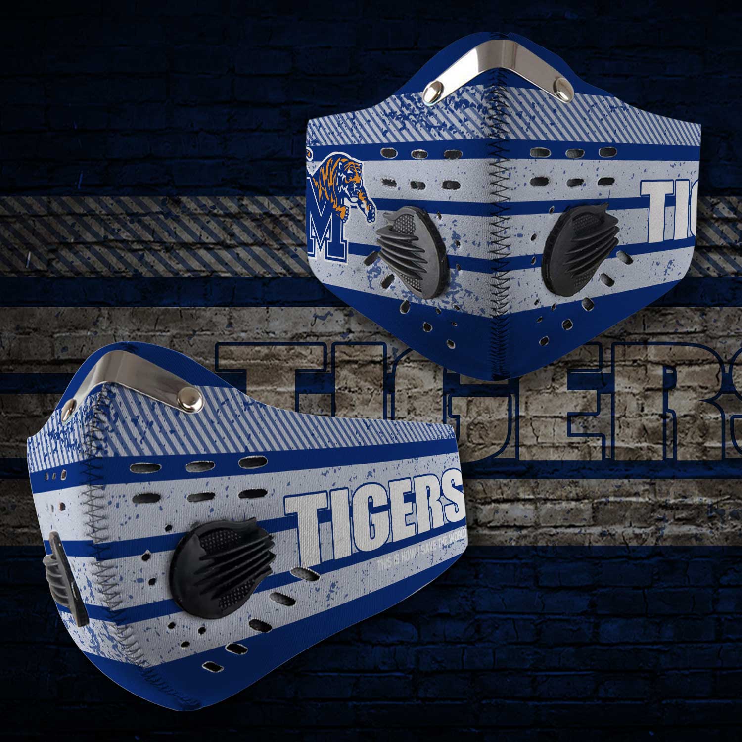 Memphis tigers football carbon filter face mask