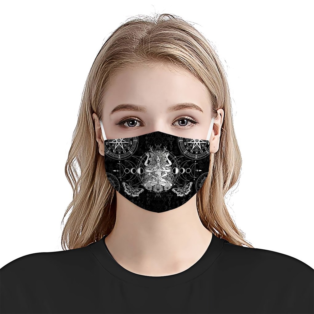 Moon goddess wiccan girl face mask
