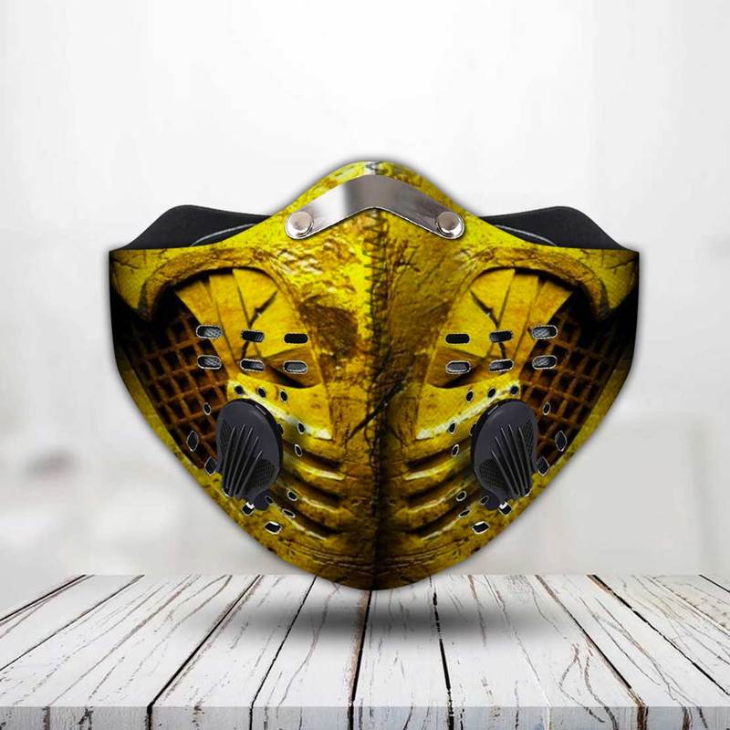 Mortal kombat scorpion filter activated carbon face mask