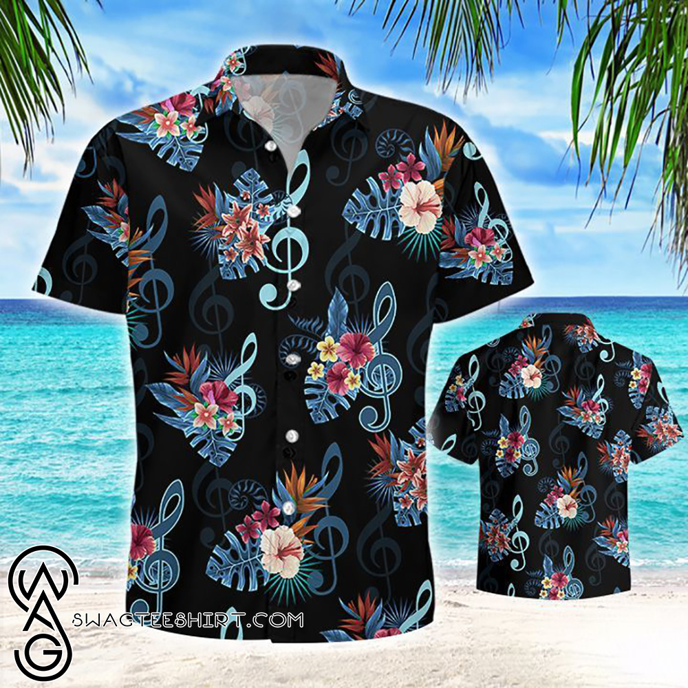 Music note and flower hawaiian shirt – Maria