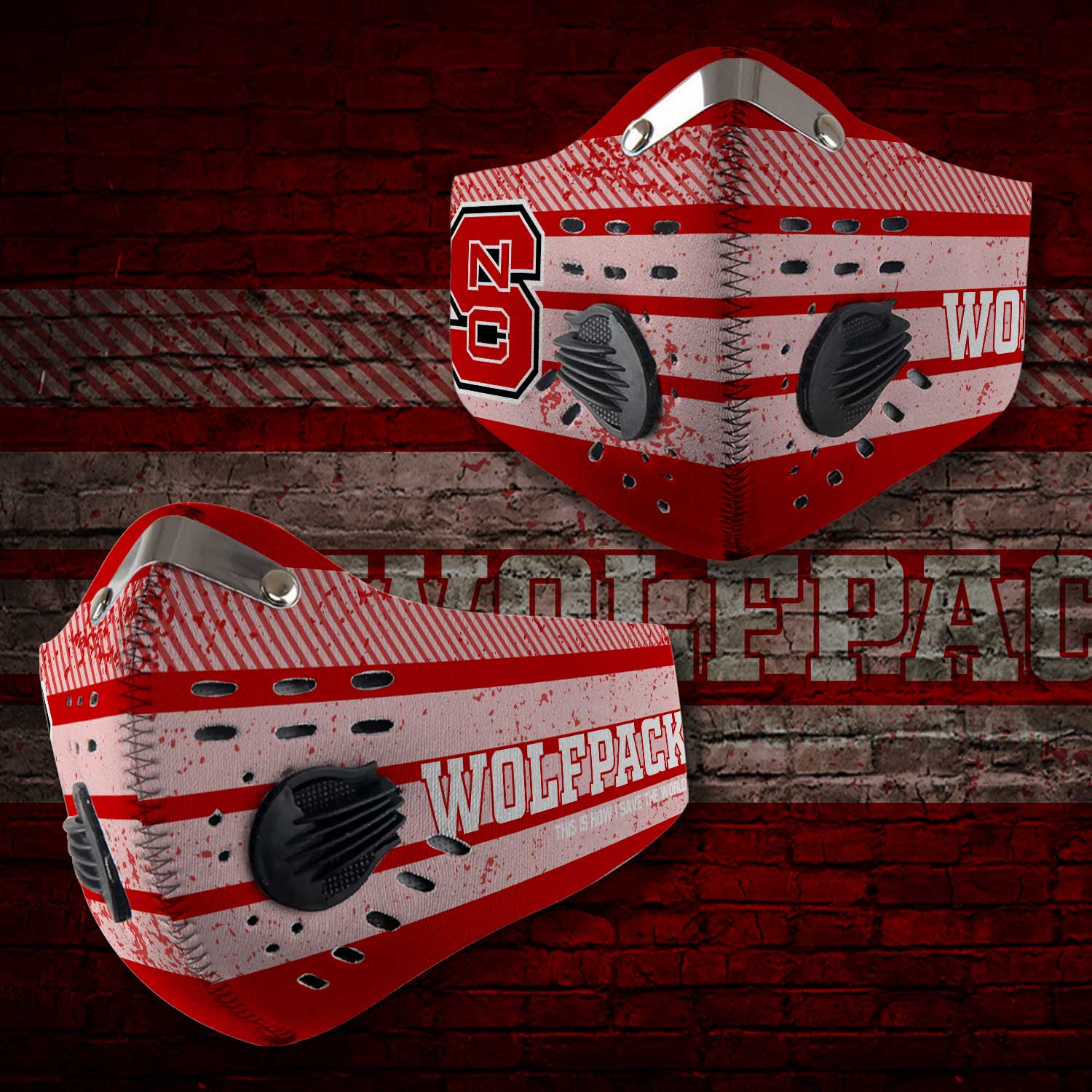 NC state wolfpack men's basketball carbon filter face mask
