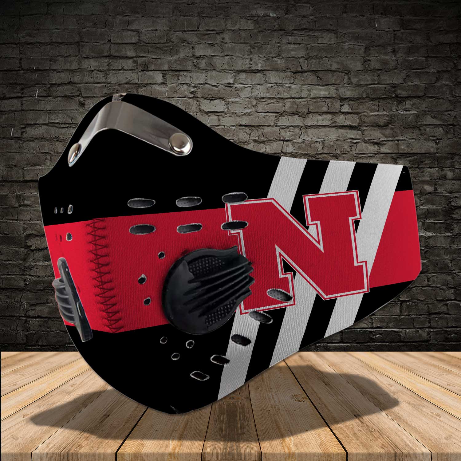 Nebraska cornhuskers football carbon filter face mask