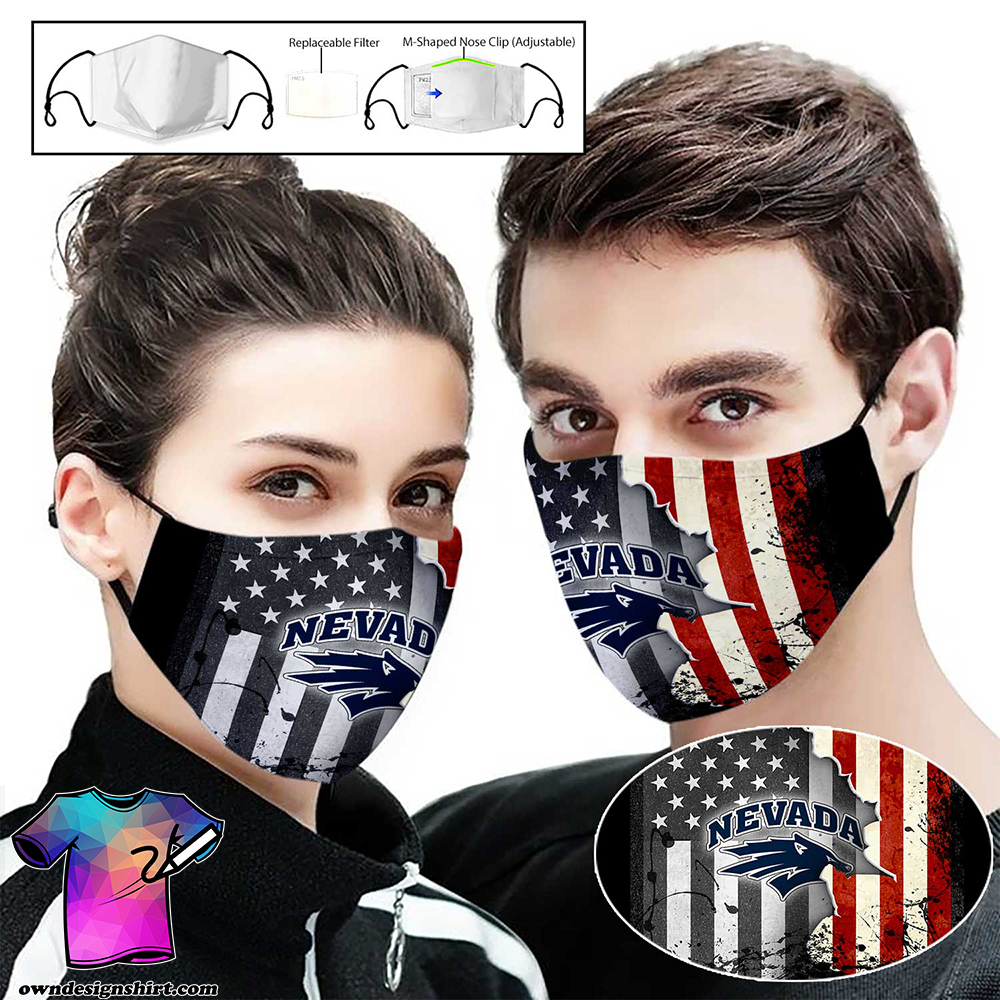 Nevada wolf pack american flag full printing face mask