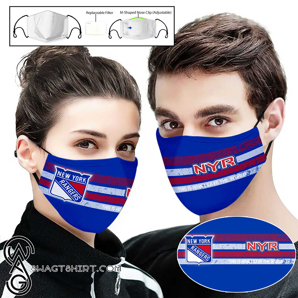New york rangers this is how i save the world full printing face mask